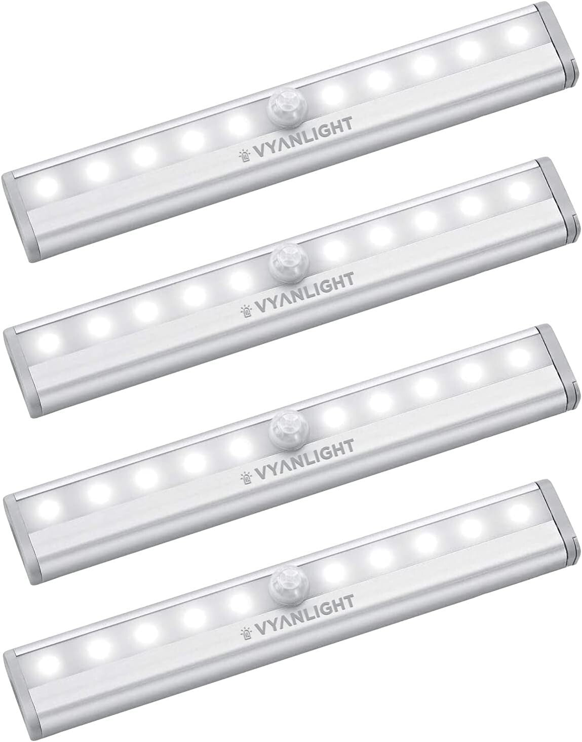 Under Cabinet Lights, 10 LED Motion Sensor Closet Lights, Wireless - 4 Pack