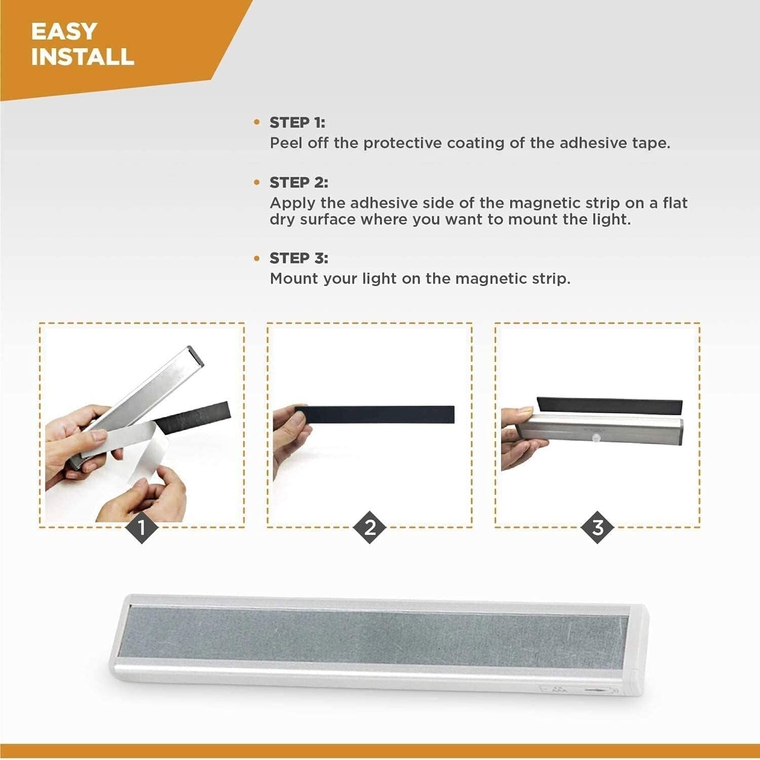 Under Cabinet Lights, 10 LED Motion Sensor Closet Lights, Wireless - 4 Pack